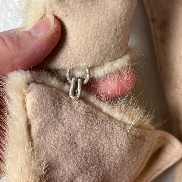 Vintage Mink Fur Collar Sz 3.5" Fur/1.5" Collar x 27" Lined Blonde - Picture 10 of 10